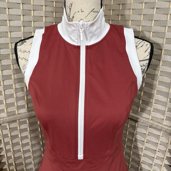 Pickletini Yasmin Zip Front Dress Size S Rust Sleeveless Pickle Ball NEW - Picture 4 of 11